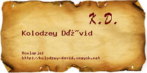 Kolodzey Dávid névjegykártya